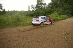 The Brian Dondlinger / Dave Parps VW GTI-Rally on the practice stage.