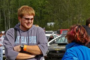 Navigator Ben Slocum chats with Margarite Parker at Parc Expose.