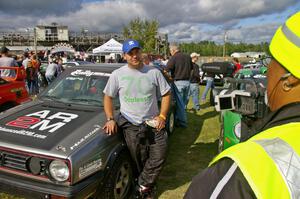 Chris Duplessis is interviwed by Bill Wood. Chris competed with Catherine Woods as his navigator in his VW GTI.