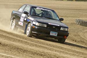 Ben Hanka / Greg Hanka on the high bank on SS1 in their Nissan Sentra SE-R.