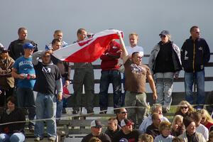 Polish fans in the stands at the speedway on SS1.(2)