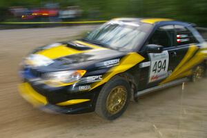 Roman Pakos / Maciej Sawicki at speed in their Subaru WRX STi on SS2.