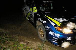 Travis Pastrana / Christian Edstrom in their Subaru WRX STi apex a right-hander on SS6.