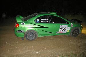 John Conley / Keith Rudolph drive their Dodge SRT-4 out of the downhill hairpin on SS7.