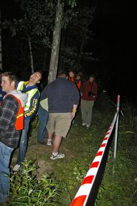 Norm Johnson marshals the crowd at the SS4 spectator point.