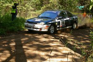 Chris Greenhouse / Don DeRose come out of a 90 right on SS8 in their Plymouth Neon.