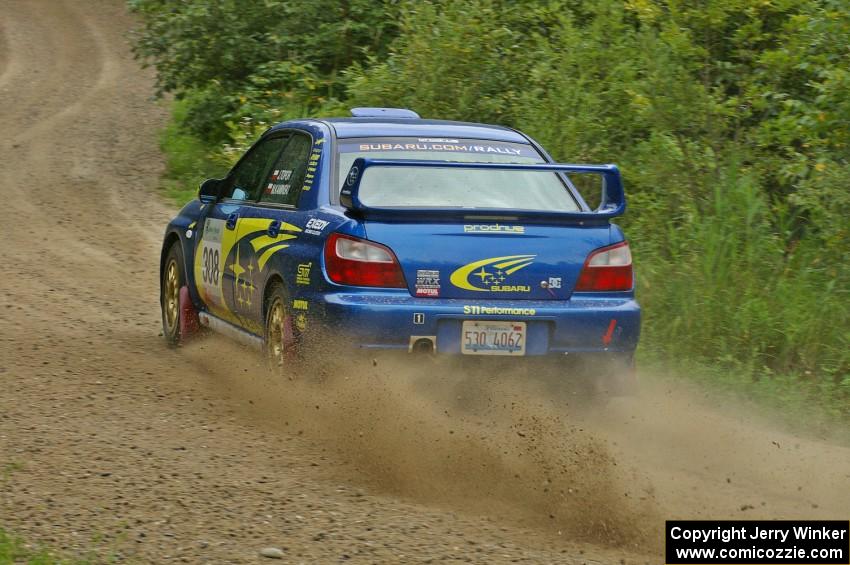 Janusz Topor / Michal Kaminski flog their Subaru WRX STi on the practice stage.