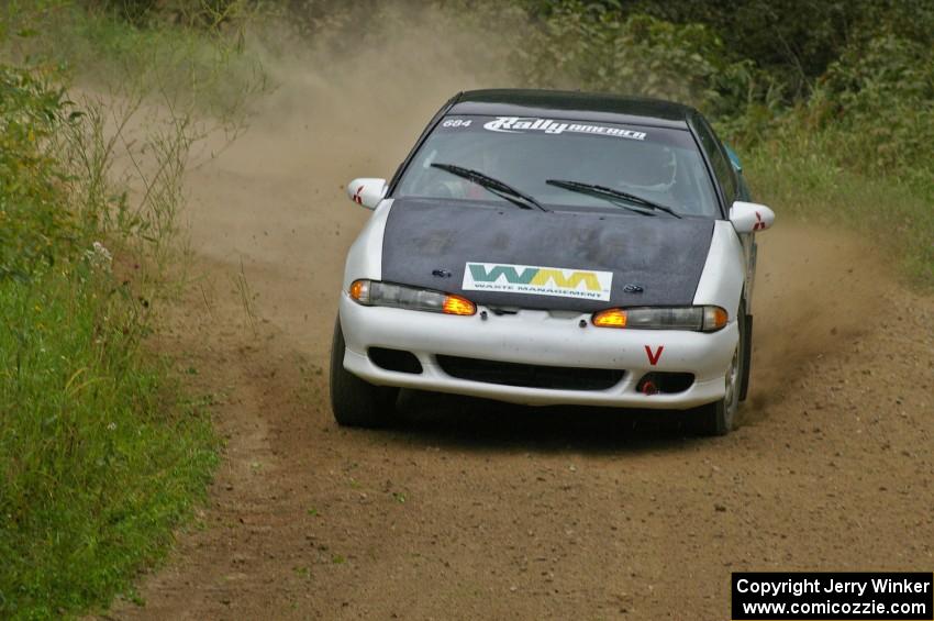 Adam Markut / Chris Gordon do a nice drift in their Eagle Talon on the practice stage.