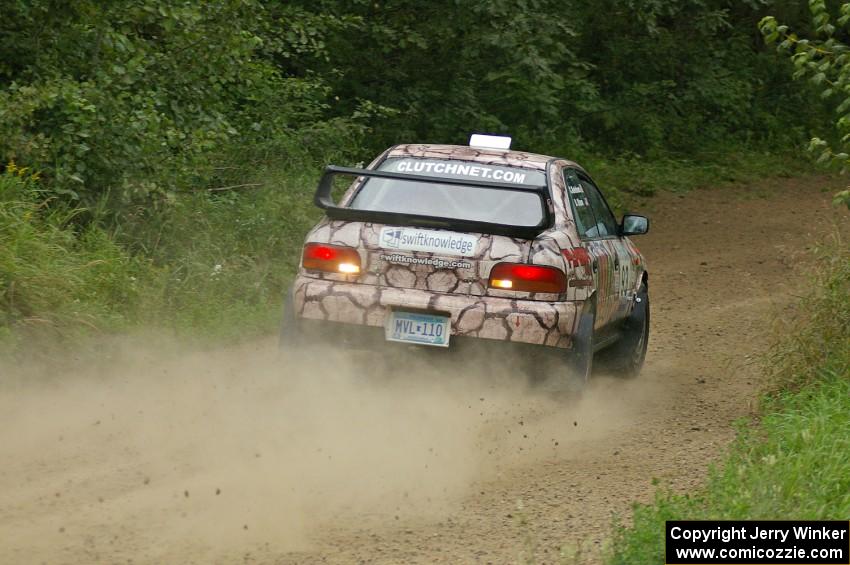 Reverse lights that were stuck on didn't slow the Bob Olson / Conrad Ketelsen Subaru Impreza during the practice stage.