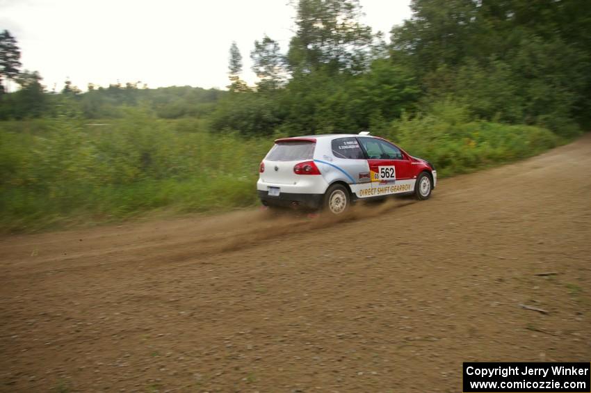 The Brian Dondlinger / Dave Parps VW GTI-Rally on the practice stage.