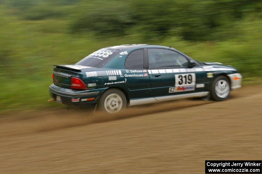 Chris Greenhouse / Don DeRose make a final run on the practice stage in their Plymouth Neon.