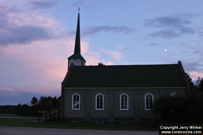 Sunset over the church located just outside of Lake Itasca State Park.(1)