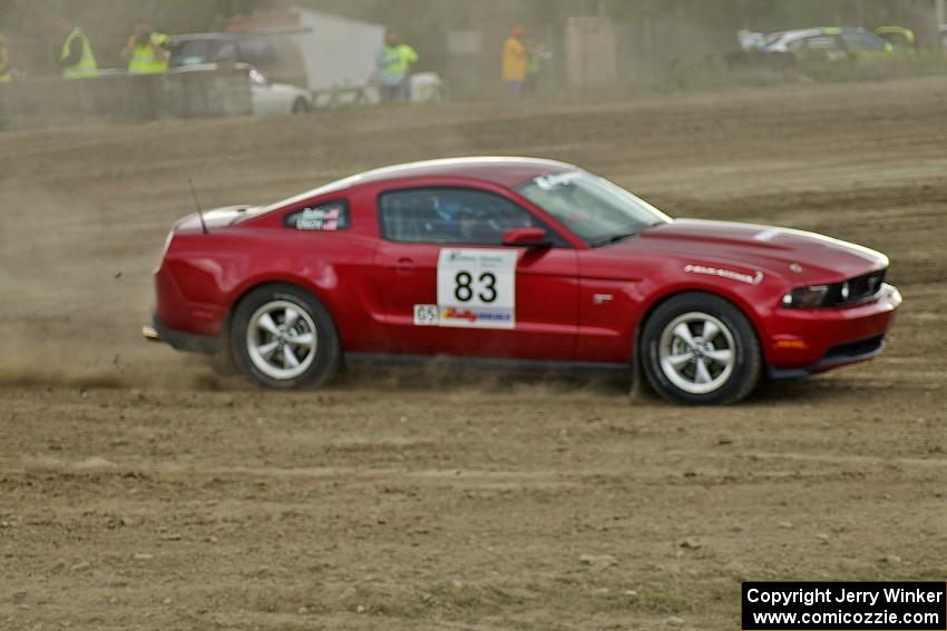 Mark Utecht / Rob Bohn start out SS1 in their Ford Mustang.