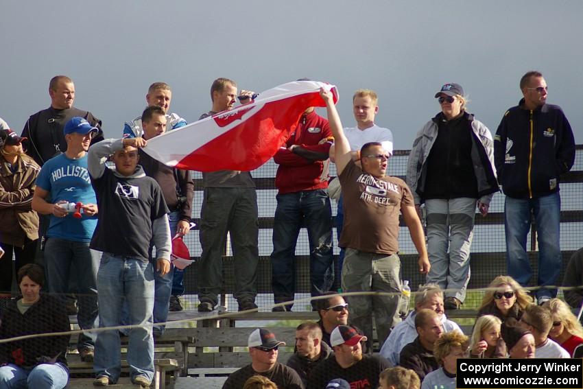 Polish fans in the stands at the speedway on SS1.(2)