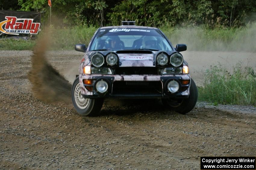 Bob Olson / Conrad Ketelsen get back on the gas of their Subaru Impreza at the spectator hairpin on SS4.