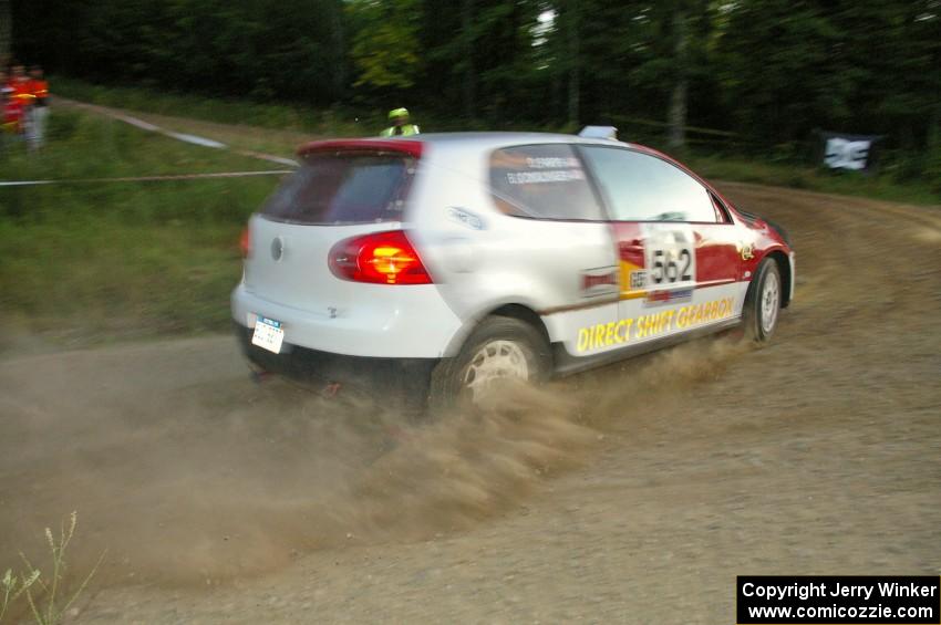 The Brian Dondlinger / Dave Parps VW GTI-Rally heads uphill at the hairpin on SS4.