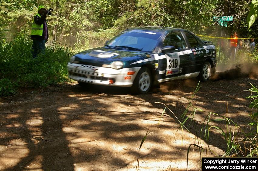 Chris Greenhouse / Don DeRose come out of a 90 right on SS8 in their Plymouth Neon.