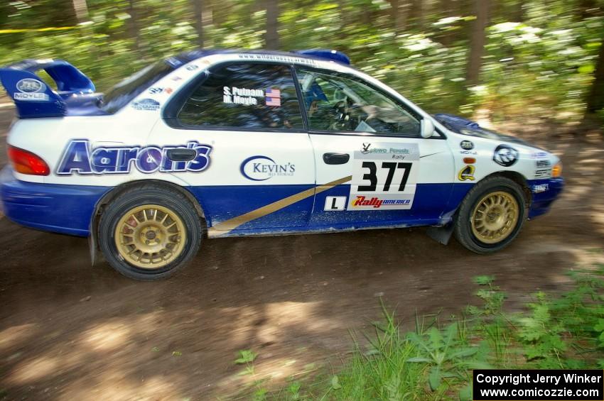 The Mason Moyle / Scott Putnam Subaru Impreza comes out of a 90 right on SS8.