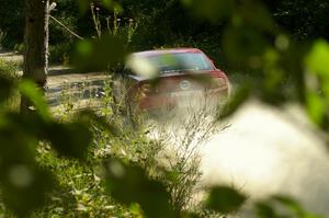 Mark Utecht / Rob Bohn blast down the 3/4 mile straight on SS11, Indian Creek, in their Ford Mustang.