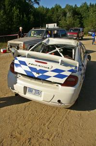 Zach Babcock / Jack Penley rolled their Dodge SRT-4 hard at the spectator location.