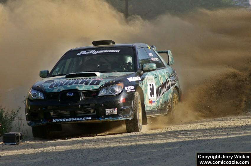 Mark Fox / Jake Blattner had the most spectacular gravel spray at the spectator location on SS12 in their Subaru WRX STi.