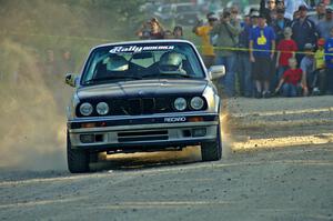 Bill Caswell / Damen Williams take their BMW 318i through a right hander at the spectorr location on SS12.