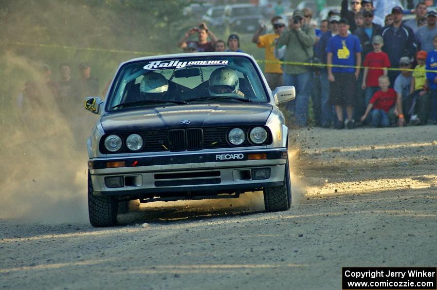 Bill Caswell / Damen Williams take their BMW 318i through a right hander at the spectorr location on SS12.