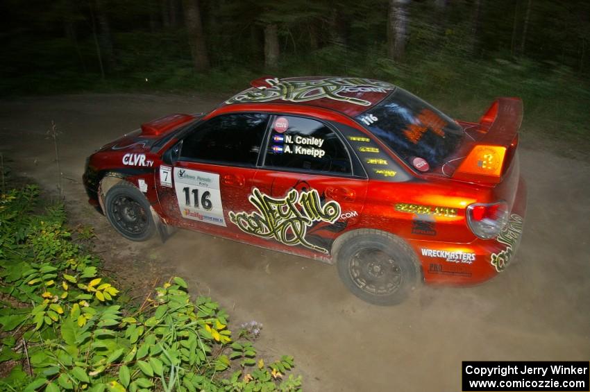 Nate Conley / Adam Kneipp execute a beautiful slide in their Subaru WRX STi on SS15.