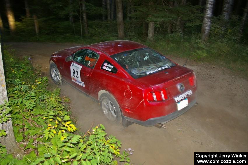 Mark Utecht / Rob Bohn in their Ford Mustang just about .7 miles into SS15.