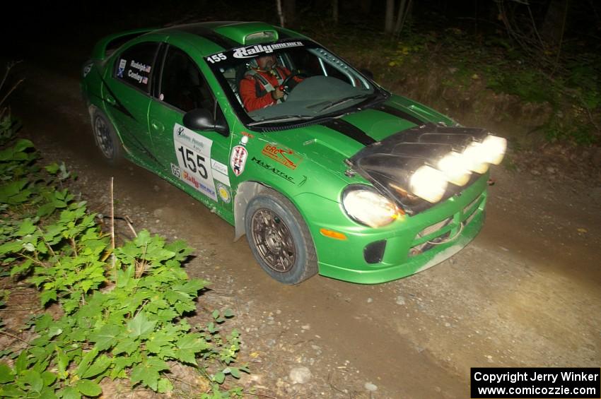John Conley / Keith Rudolph drive their Dodge SRT-4 uphill during the early part of SS15.