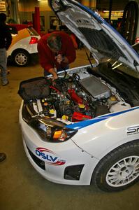 Tim Rooney / Travis Hanson Subaru WRX Sti goes through tech inspection. (1)