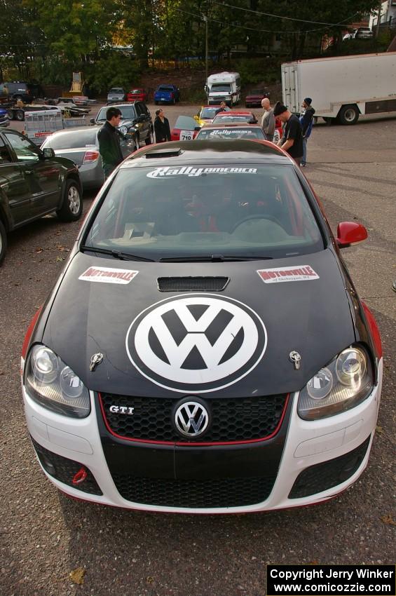 The Brian Dondlinger / Dave Parps VW GTI-Rally in line for tech inspection.
