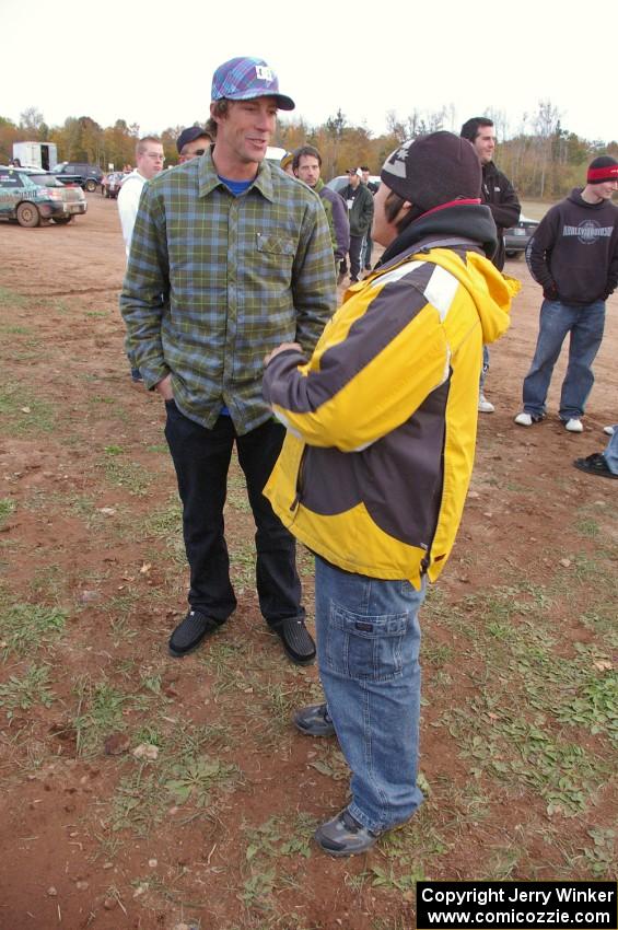 Travis Pastrana chats with Russ Johnson.