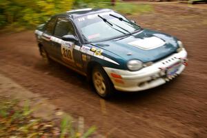 Chris Greenhouse / Don DeRose come across the flying finish of Beacon Hill, SS2, in their Plymouth Neon.