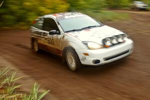 Dillon Van Way / Ben Slocum come across the flying finish of Beacon Hill, SS2, in their Ford Focus.