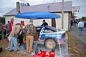 Matt Huuki / Tom Immonen set up service for their Eagle Talon next to Hoppy's Bar in Kenton.