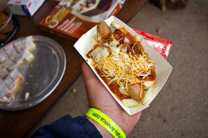 Loaded chili dog from Hoppy's Bar in Kenton.