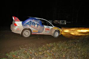 Bryan Pepp / Jerry Stang drift their Subaru WRX through the spectator corner on Far Point, SS7.