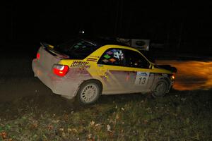 Bryan Pepp / Jerry Stang drift their Subaru WRX through the spectator corner on Far Point, SS7.