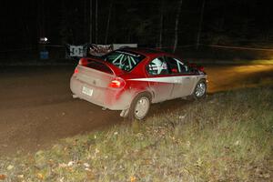 Doug Shepherd / Karen Wagner drift their Dodge SRT-4 through the spectator corner on Far Point 2, SS7.