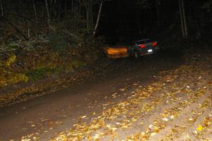 Matt Huuki / Tom Immonen rocket downhill in their Eagle Talon on Menge Creek, SS9.