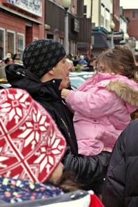 Ken Block and his daughter Lia enjoy some time together at Saturday's parc expose.