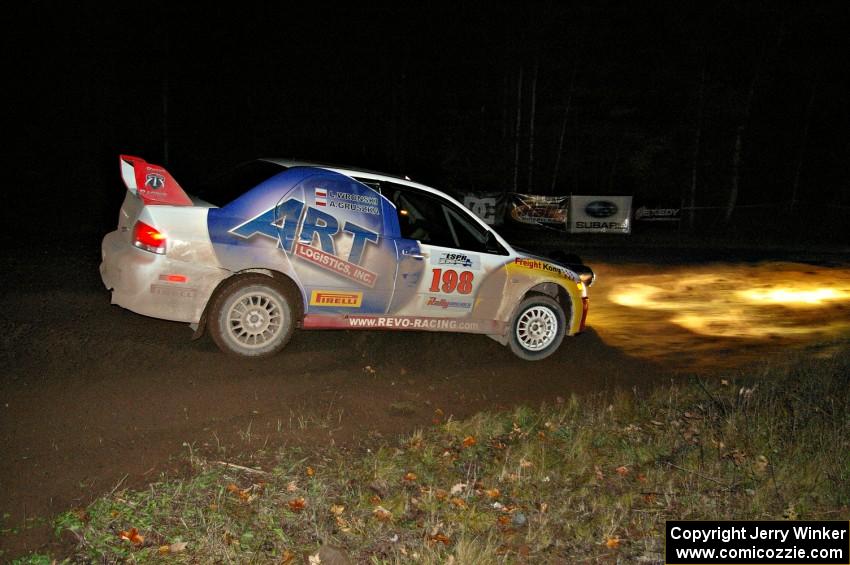 Bryan Pepp / Jerry Stang drift their Subaru WRX through the spectator corner on Far Point, SS7.