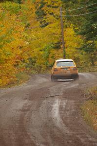 Chad Eixenberger / Chris Gordon head uphill from the start of Delaware 1, SS11, in their VW Golf.