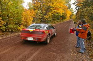 Erik Hill / Mike Yarroch leave the start of Delaware 1, SS11, in their Eagle Talon.