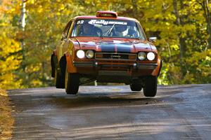 Mike Hurst / Rob Bohn catch air in their Ford Capri Cosworth at the midpoint jump on Brockway Mtn. 1, SS13.
