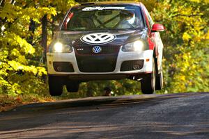 Brian Dondlinger / Dave Parps catch nice air in their VW GTI-Rally on Brockway Mtn. 1, SS13.