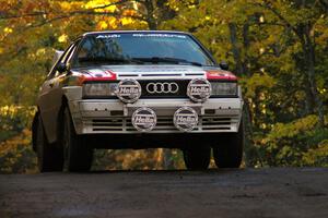 Tim Maskus drove his Audi Quattro UR as med sweep for the event seen here at the Brockway Mountain midpoint jump.