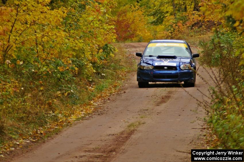 The Kenny Bartram / Dennis Hotson Subaru WRX STi was repaired after DNF'ing Friday. Here they are on Gratiot Lake, SS10.