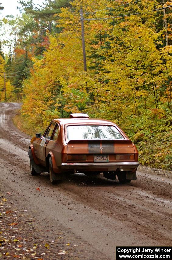 The Mike Hurst / Rob Bohn Ford Capri Cosworth heads uphill after leaving the start of Delaware 1, SS11.